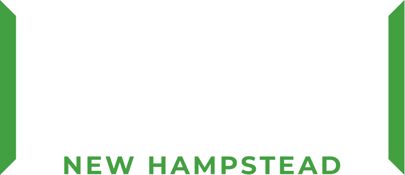 A green and white sign that says New Hampshire.